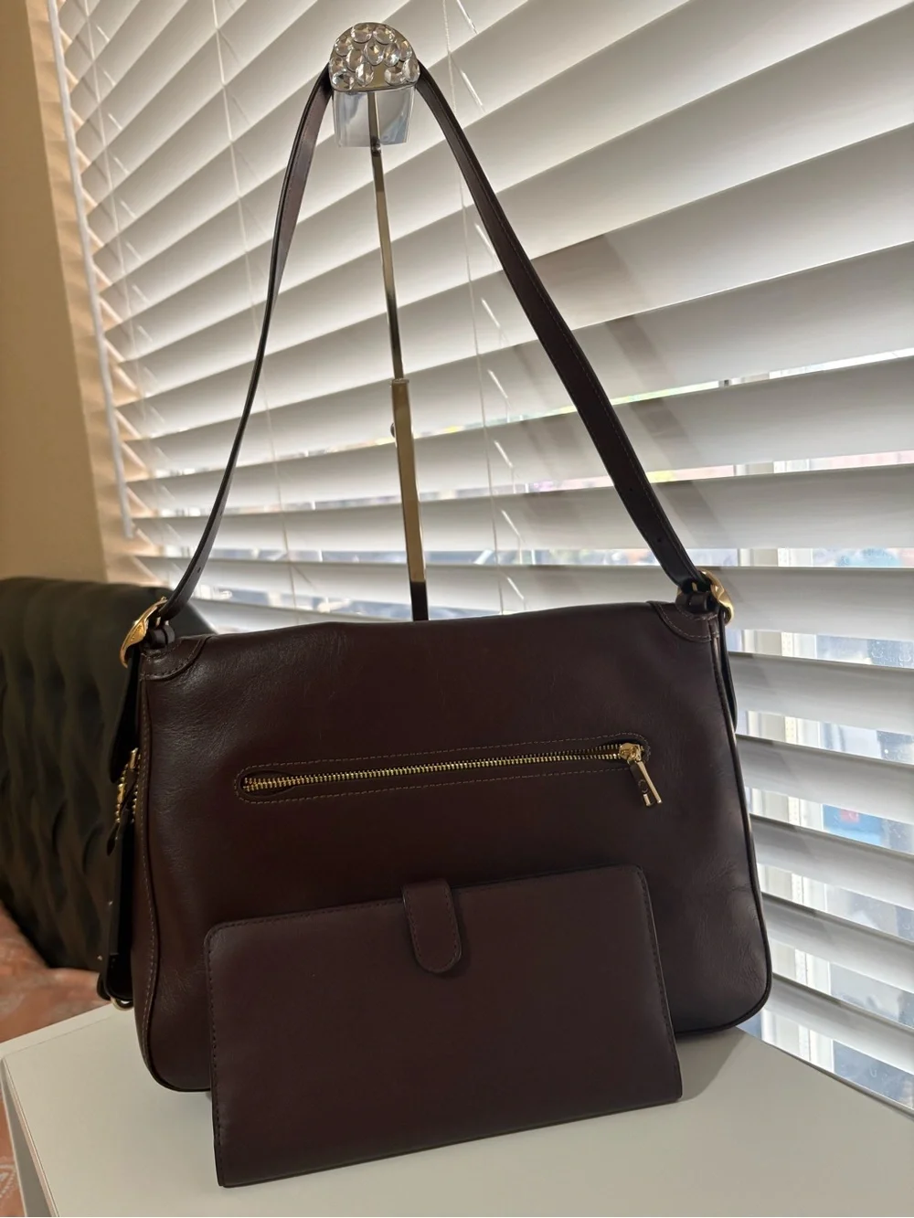 🤎✨Coach Large Etta Flap Bag In Espresso with Matching Wallet✨🤎